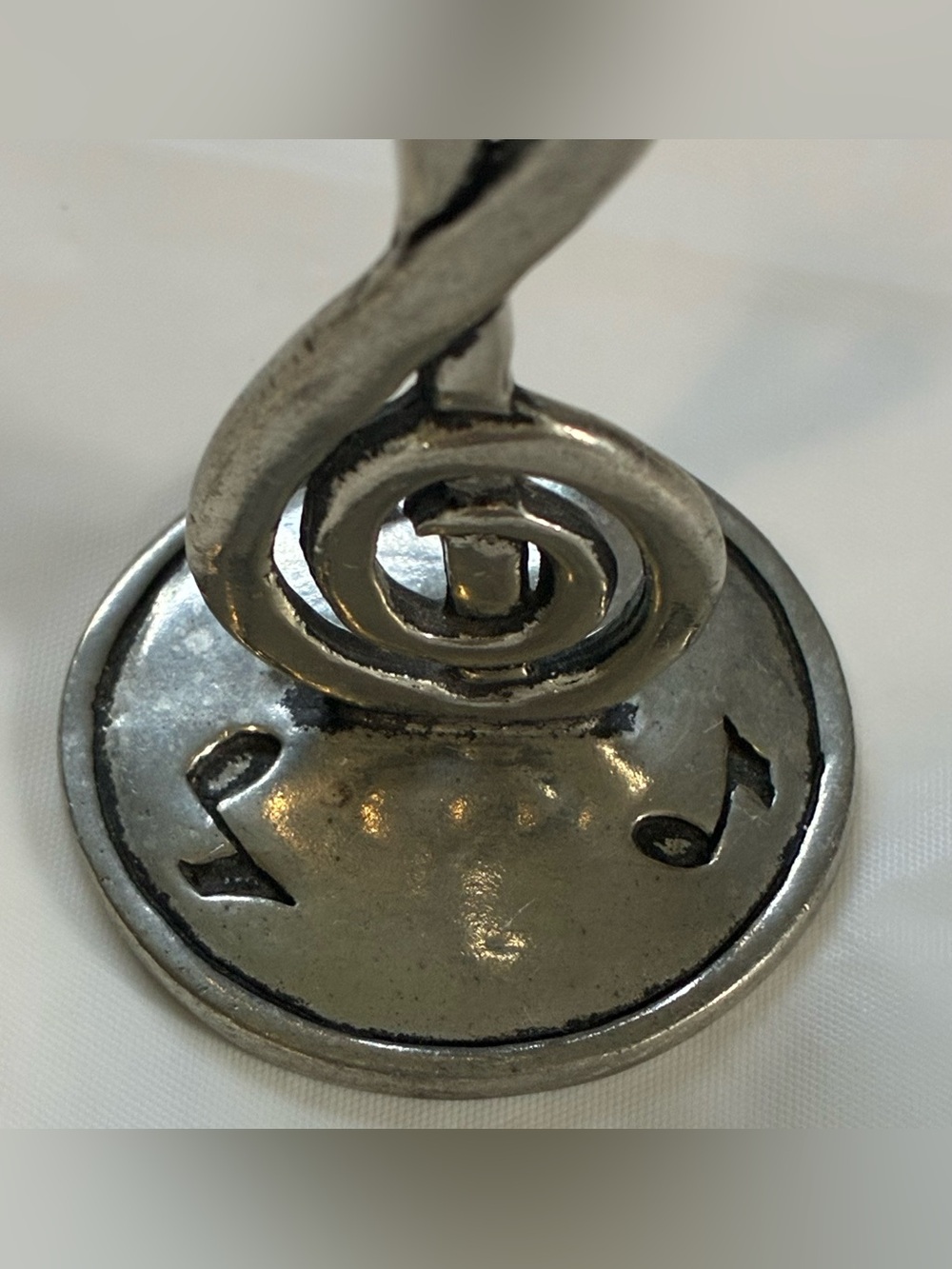 PEWTER RING HOLDER TREBLE CLEF BASIC SPIRIT NOVA SCOTIA - Picture 2 of 5